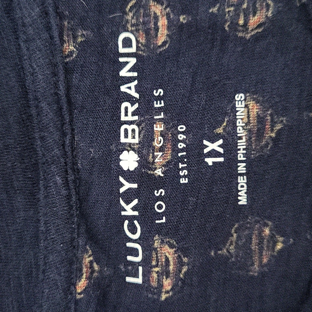 Lucky Brand Womens 1X Persian Carpet Tee Shirt‎ Top Lightweight Boho - Picture 2 of 7